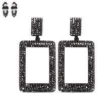 Load image into Gallery viewer, Square Crystal Clip on Earrings
