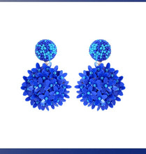 Load image into Gallery viewer, Beaded Flower Ball Earrings
