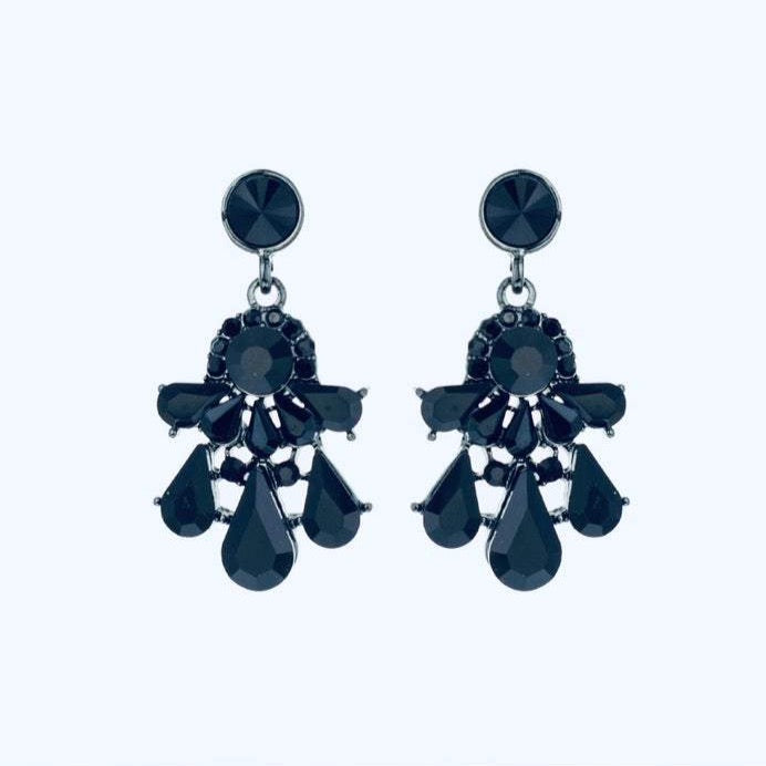 Metal Stone Tear Drop Earrings