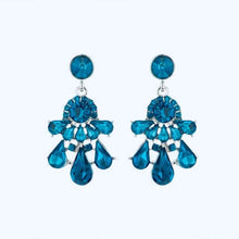 Load image into Gallery viewer, Metal Stone Tear Drop Earrings
