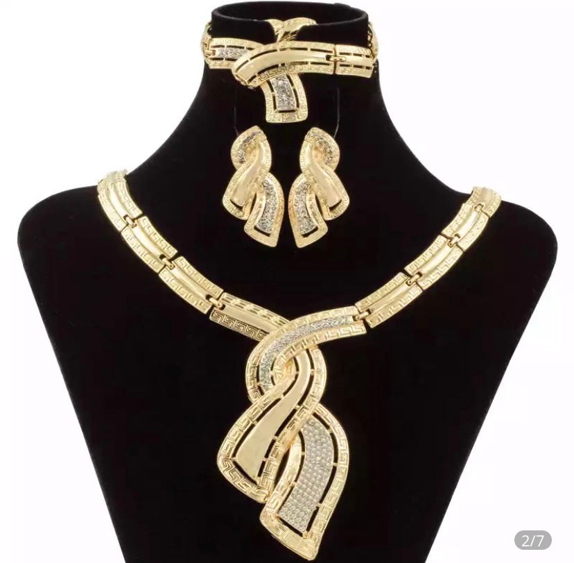 Nigerian Crystal Necklace Set