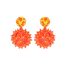 Load image into Gallery viewer, Beaded Flower Ball Earrings
