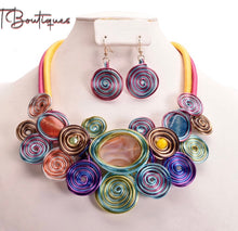 Load image into Gallery viewer, Trippin Swirl Necklace and Earring Set
