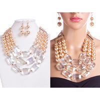 Crystal Gemstone Statement Necklace