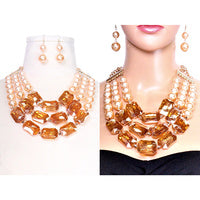 Load image into Gallery viewer, Crystal Gemstone Statement Necklace
