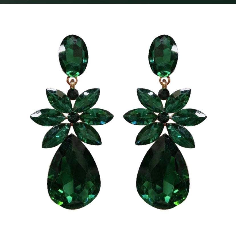 Cluster Tear Drop Earrings
