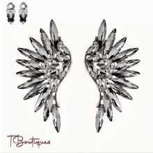Load image into Gallery viewer, Gem Stone Angel Wing Clip On Earrings
