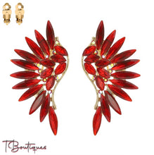 Load image into Gallery viewer, Gem Stone Angel Wing Clip On Earrings
