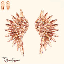 Load image into Gallery viewer, Gem Stone Angel Wing Clip On Earrings
