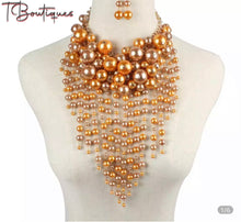 Load image into Gallery viewer, Chandelier Ball Necklace Earring Set
