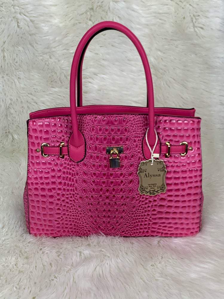 Sierra Hot Pink Snakeskin Handbag