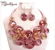 Load image into Gallery viewer, Trippin Swirl Necklace and Earring Set
