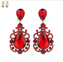 Load image into Gallery viewer, Chandelier Stone Clip on earrings
