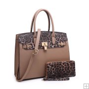 Load image into Gallery viewer, Teona Leopard Handbag and Wallet Set
